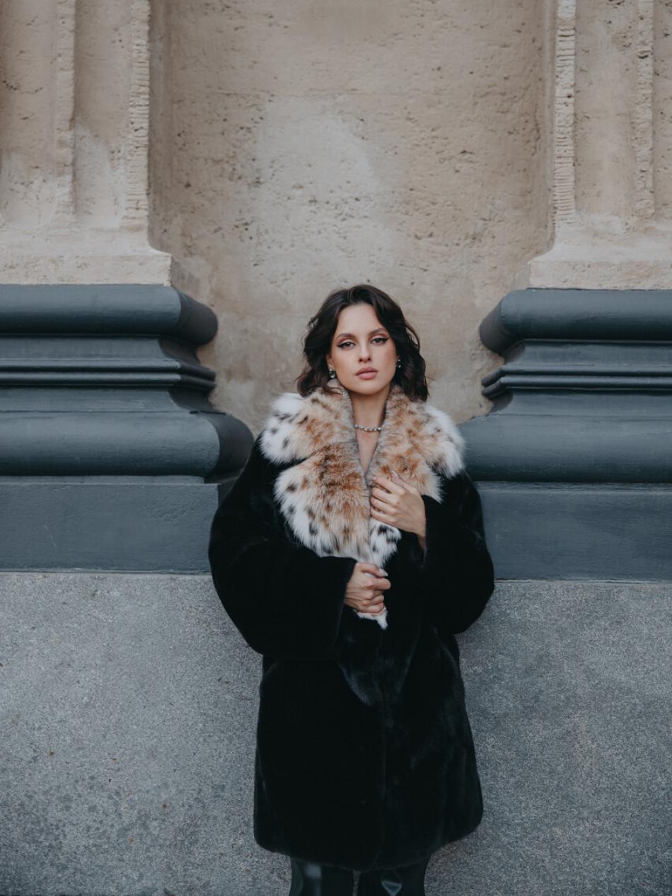Полупальто из премиум меха норки “Katrin” Полупальто из премиум меха норки “Katrin”